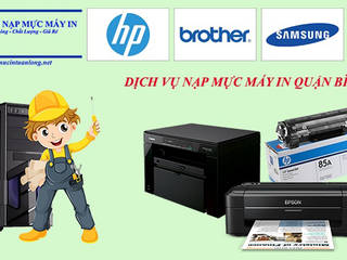 Dịch vụ Nạp mực máy in tại Quận Bình Thạnh - Sửa máy in tận nơi số 1 TpHCM, Nạp mực máy in giá rẻ tại TpHCM - Mực In Tuấn Long Nạp mực máy in giá rẻ tại TpHCM - Mực In Tuấn Long Nowoczesne domowe biuro i gabinet