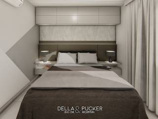 Dormitório Casal, Della&Pucker - Eng. Civil e Arquitetura Della&Pucker - Eng. Civil e Arquitetura Small bedroom MDF