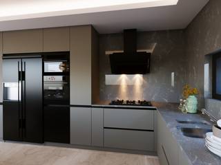 M. B. Villası, Altınöz Mimarlık Altınöz Mimarlık Built-in kitchens Wood Grey