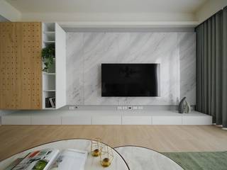 現代美式天空, 微自然室內裝修設計有限公司 微自然室內裝修設計有限公司 Scandinavian style living room