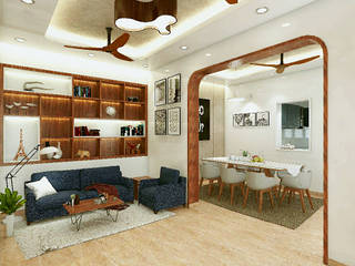 ALAUDEEN RESIDENCE, Izza Architects & Interior designers Izza Architects & Interior designers Modern living room Plywood