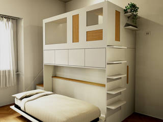 Progetto per una cameretta moderna, Falegnamerie Design Falegnamerie Design Camera da letto piccola Legno Effetto legno