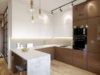 Квартира в Москве, a a Small kitchens MDF