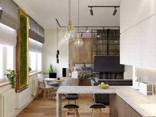 Квартира в Москве, a a Industrial style kitchen