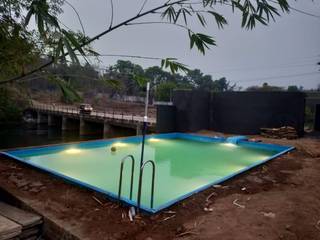 swimming pool for home prefabricated panel pool with pool liner and pipeless filter along with light and pool ladder, arrdevpools arrdevpools บ่อน้ำสำหรับว่ายน้ำ ไม้ผสมพลาสติก