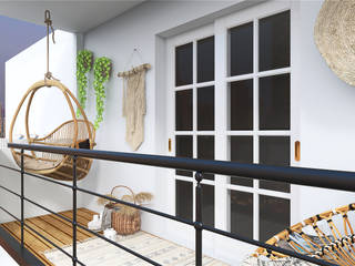 Arredamento balcone, MP studio MP studio Balcones y terrazas mediterráneos Fibra natural Beige Accesorios y decoración