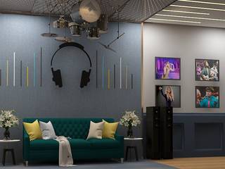 Music Studio, Design & Creations Design & Creations Медиа комната в стиле кантри