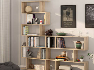 Libreria 80x25x192 arredo moderno in tre colori, Bagno Italia Bagno Italia Вітальня MDF