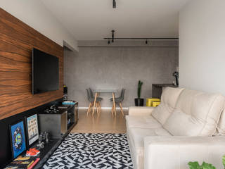 Apartamento Masculino Minimalista, Palladino Arquitetura Palladino Arquitetura Living room