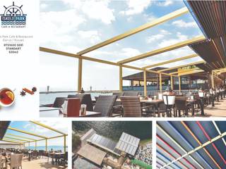 Raylı Tente, ROLLİNG ROOF, RAYLI TENTE PERGOLA TASARIM PROJE & UYGULAMA ROLLİNG ROOF, RAYLI TENTE PERGOLA TASARIM PROJE & UYGULAMA Commercial spaces Aluminium/Zinc