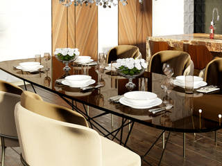 Brown Sugar, Milchina Design Milchina Design Modern dining room Wood Brown