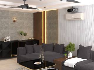Living cum party room furniture homify Modern Living Room living room designs delhi, black living room design , interior designers in delhi