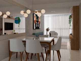 Design de Interiores | Apartamento E, Natusa Croce Arquitetura Natusa Croce Arquitetura Modern dining room Wood Wood effect