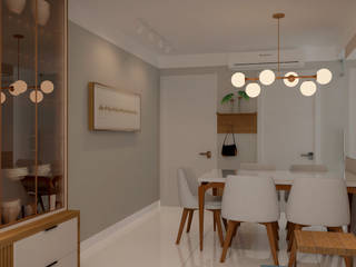 Design de Interiores | Apartamento E, Natusa Croce Arquitetura Natusa Croce Arquitetura Modern dining room MDF