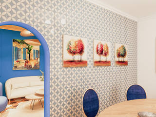 Espaços retro, coloridos e vibrantes, Fi Ferrari - Designer Fi Ferrari - Designer Salas de jantar tropicais