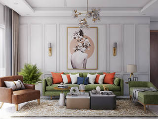 Duplex Modern Apartment, Paimaish Paimaish Classic style living room MDF Green