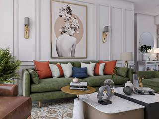 Duplex Modern Apartment, Paimaish Paimaish Ruang Keluarga Klasik Kayu Wood effect