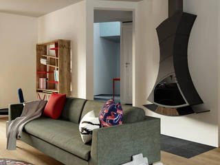 Décoration d'un loft à Genève, Studio Coralie Vasseur Studio Coralie Vasseur Вітальня