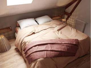 Une suite parentale à Genève, Studio Coralie Vasseur Studio Coralie Vasseur Rustic style bedroom