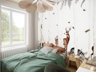 Une chambre de fille à Genève, Studio Coralie Vasseur Studio Coralie Vasseur Scandinavian style bedroom Wood Wood effect