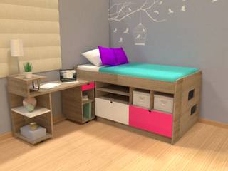 Cama Roller, KiKi Diseño y Decoración KiKi Diseño y Decoración غرفة نوم اللوح