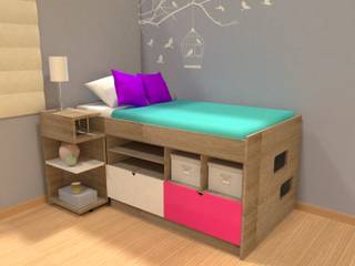 Cama Roller, KiKi Diseño y Decoración KiKi Diseño y Decoración غرفة نوم اللوح