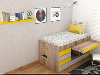 Cama Industrial, KiKi Diseño y Decoración KiKi Diseño y Decoración 모던스타일 침실 마분지