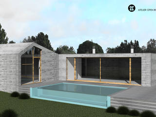 Casa Margarita . Sesimbra, ATELIER OPEN ® - Arquitetura e Engenharia ATELIER OPEN ® - Arquitetura e Engenharia Dom prefabrykowany Beton