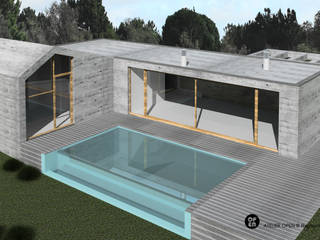 Casa Margarita . Sesimbra, ATELIER OPEN ® - Arquitetura e Engenharia ATELIER OPEN ® - Arquitetura e Engenharia Rumah kecil Besi/Baja