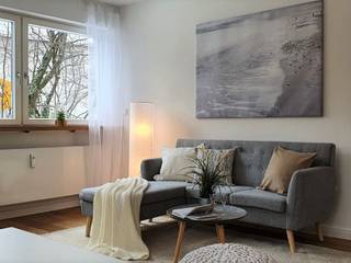 Sonnige 2-Zimmer Wohnung mit Südbalkon, ADDA Home Staging ADDA Home Staging Salas de estilo moderno