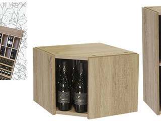 Corner Bottle Racks to Optimize Space homify Wine cellar MDF Wood effect Wine cellar