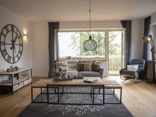 3-Zimmer Wohnung im Industristil in München, ADDA Home Staging ADDA Home Staging Industrial style living room