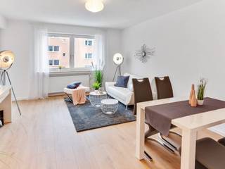 3-Zimmer Wohnung mit hellen Farben in München, ADDA Home Staging ADDA Home Staging Modern living room