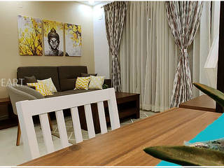 2 BHK Apartment in Chennai, Studio Skapeart Studio Skapeart غرفة السفرة