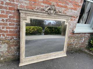 Antique Overmantle Mirror, French, Painted, Gilt Overmantle Mirror : Cleall Antiques, West Sussex, UK, Large Antique Mirror at Cleall Antiques, West Sussex, UK Large Antique Mirror at Cleall Antiques, West Sussex, UK Country style bathroom