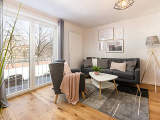 2-Zimmer Wohnung im Herzen von München-Schwabing, ADDA Home Staging ADDA Home Staging Scandinavian style living room