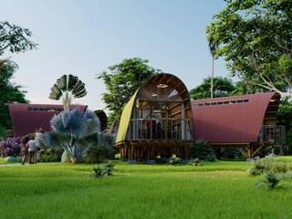 Cabañas modulares UZE IV, IMZA Arquitectura IMZA Arquitectura Casas ecológicas Bambú Verde