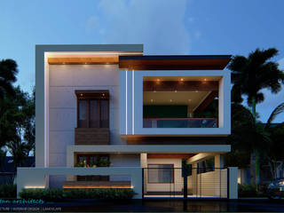 Box House @Nagercoil, BRISTAN ARCHITECTS & INTERIOR DESIGNERS BRISTAN ARCHITECTS & INTERIOR DESIGNERS Minimalist house