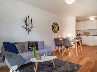 Neu renoviert: 3-Zimmer Wohnung mit Terrasse in München, ADDA Home Staging ADDA Home Staging Modern Oturma Odası