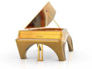 24K GOLD DESIGNER SELF PLAYING PIANO - SAVE THE BEES, Tesoro Nero Piano Company Tesoro Nero Piano Company Other spaces Metal