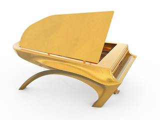 24K GOLD DESIGNER SELF PLAYING PIANO - SAVE THE BEES, Tesoro Nero Piano Company Tesoro Nero Piano Company Other spaces Metal