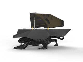 SWAROVSKI CRYSTAL BLACK PANTHER DESIGNER PIANO, Tesoro Nero Piano Company Tesoro Nero Piano Company Więcej pomieszczeń Kamień