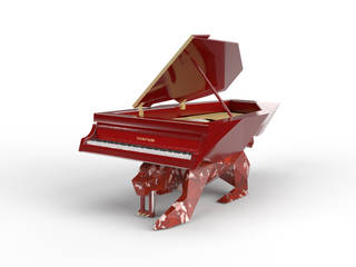 ITALIAN RED MARBLE PANTHER DESIGNER PIANO, Tesoro Nero Piano Company Tesoro Nero Piano Company Otros espacios Mármol