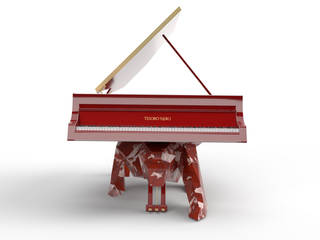 ITALIAN RED MARBLE PANTHER DESIGNER PIANO, Tesoro Nero Piano Company Tesoro Nero Piano Company Other spaces Marble