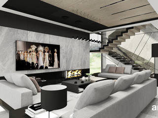 IN THE RIGHT PLACE AT THE RIGHT TIME | Nowoczesne wnętrza domu - salon i komunikacja, ARTDESIGN architektura wnętrz ARTDESIGN architektura wnętrz Salas de estar modernas