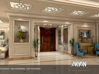 صاله استقبال فيلا خاصه فى السعوديه , AKYAN SQUARE AKYAN SQUARE Classic style corridor, hallway and stairs