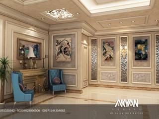 صاله استقبال فيلا خاصه فى السعوديه , AKYAN SQUARE AKYAN SQUARE Classic style corridor, hallway and stairs