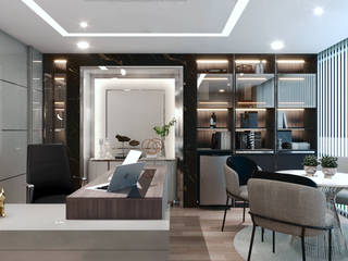 MD- EKARAT, Modernize Design + Turnkey Modernize Design + Turnkey Modern Study Room and Home Office Marble Grey