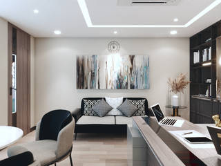 MD- EKARAT, Modernize Design + Turnkey Modernize Design + Turnkey Modern Study Room and Home Office Marble Grey