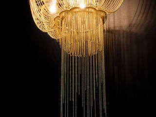 Flower of Life Wall-Sconce, willowlamp willowlamp Salas modernas Metal Ámbar/Dorado